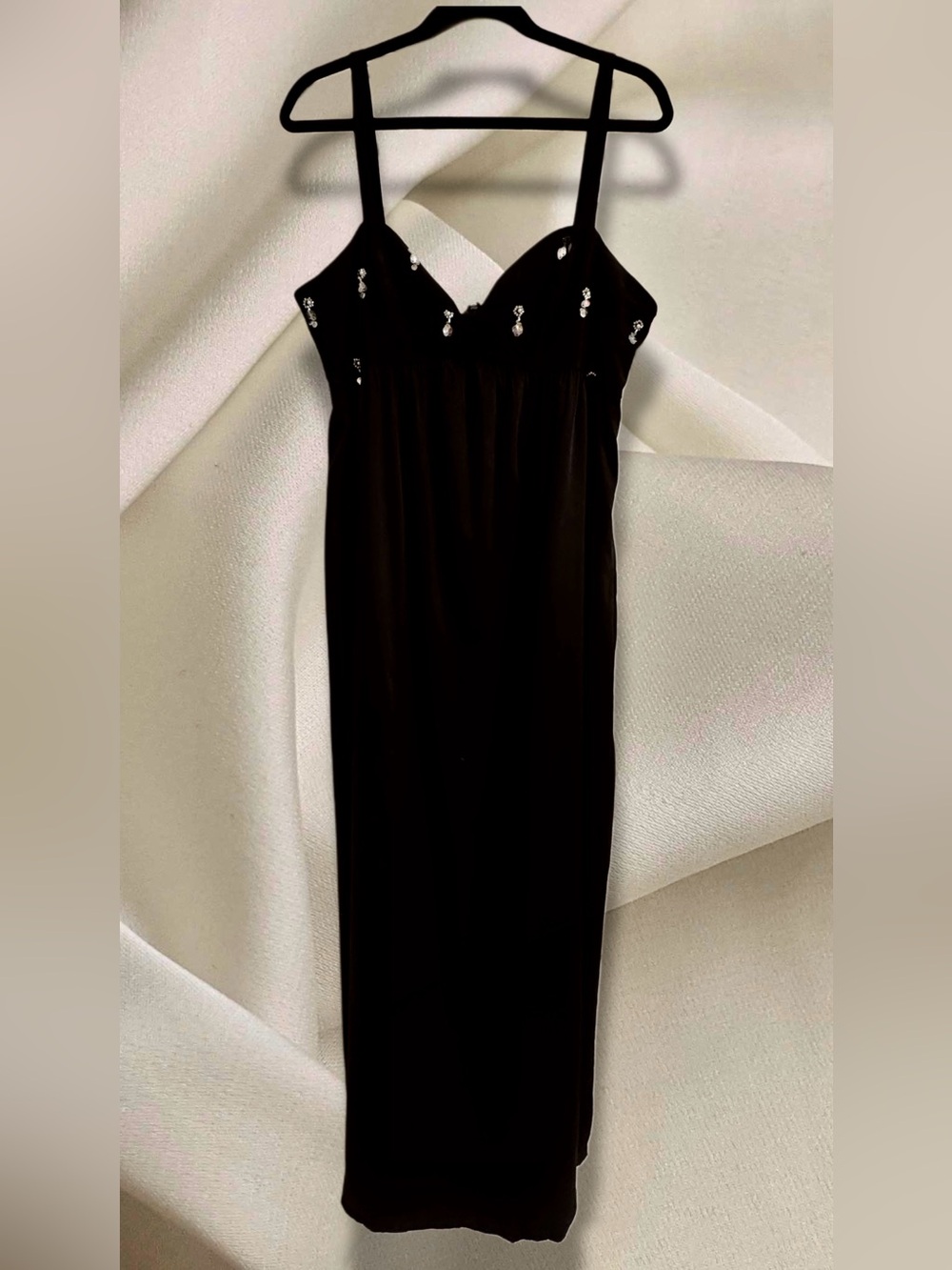Beauty & Grace NWT Black Embellished w/Pearl Roses Prom Dress Jr.’s size Large